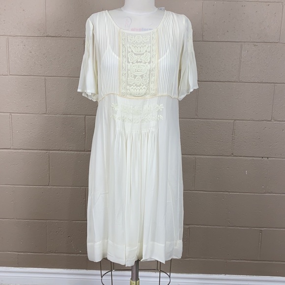 SUNDANCE: Ivory Embroidered Dress - Picture 2 of 8